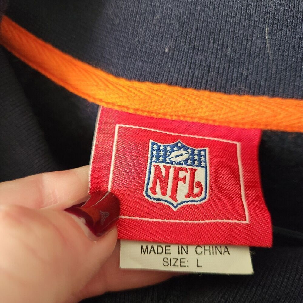 NFL Denver Broncos Full Zip Hoodie Jacket Mens Size Large Embroidered Navy Blue - Picture 4 of 7